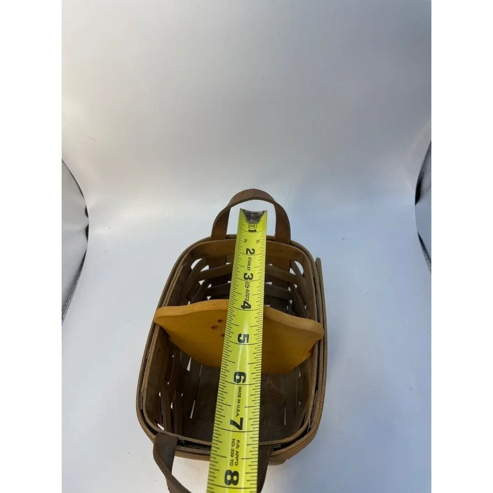 Longaberger Small Basket With Leather Handles and Divider 1995 Rectangle 7